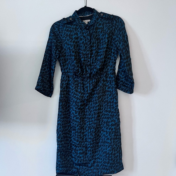 Burberry Teal and Black Long Sleeve Dress - Picture 2 of 6